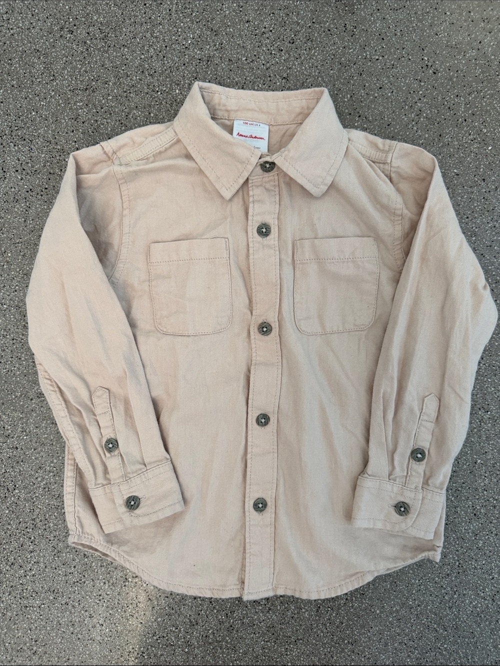 Hanna Andersson Light Beige Button-Front Shirt
